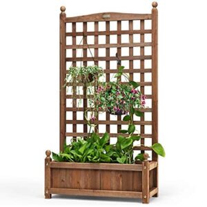 Giantex Wood Planter Free Standing B07VFBTZJP