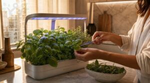 harvesting fresh kitchen herbs harvesting fresh kitchen herbs
