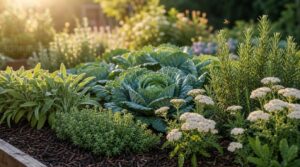 herb borders around cabbage herb borders around cabbage