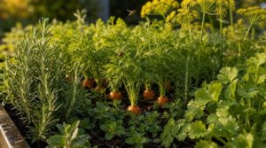herbs around carrots herbs around carrots