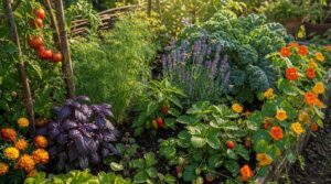 mix vegetables, herbs, flowers mix vegetables, herbs, flowers