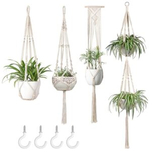 Mkono Macrame Plant Hangers Set B07FMHHZ8J