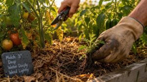mulch, weed, and prune mulch, weed, and prune