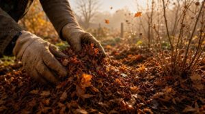 mulch with shredded leaves mulch with shredded leaves