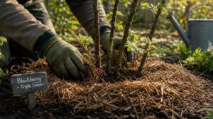 mulching new blackberry plants mulching new blackberry plants