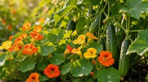nasturtiums near cucumbers nasturtiums near cucumbers