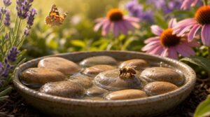 pebble-filled water dishes pebble-filled water dishes