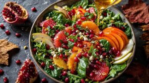 pomegranate, citrus, and greens salad pomegranate, citrus, and greens salad