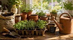 prepare pots, soil, location prepare pots, soil, location