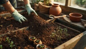 prepare soil and containers prepare soil and containers