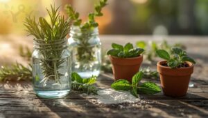 root cuttings in water or soil for herbs like rosemary, sage, and mint root cuttings in water or soil for herbs like rosemary, sage, and mint
