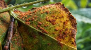 rust-colored leaf pustules rust-colored leaf pustules