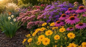use staggered bloom times for seasonal color use staggered bloom times for seasonal color