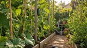 use vertical supports for vines use vertical supports for vines