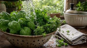 wash and dry herbs wash and dry herbs
