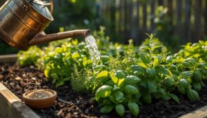 water, feed, and mulch herbs water, feed, and mulch herbs