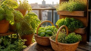 balcony herb harvests balcony herb harvests