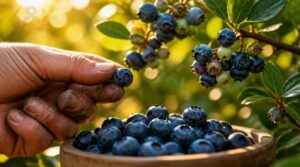 pick only fully ripe blueberries pick only fully ripe blueberries