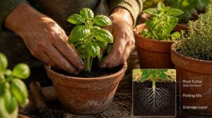 plant at correct depth plant at correct depth