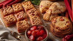 rhubarb bars, scones, and cookies rhubarb bars, scones, and cookies