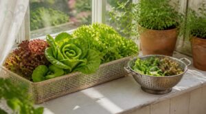 windowsill lettuce picking windowsill lettuce picking