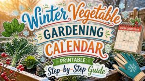 winter vegetable gardening calendar printable