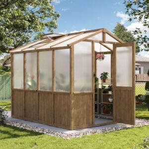 Aoxun 6x8 FT Wooden Greenhouse B0FRGB33Z2