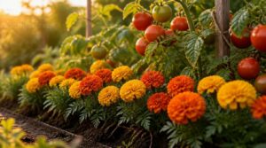 border beds with marigolds border beds with marigolds