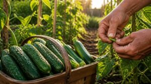 cucumbers, zucchini, and beans cucumbers, zucchini, and beans