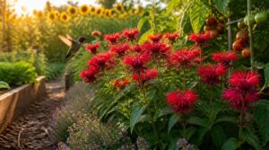 edge beds with bee balm edge beds with bee balm