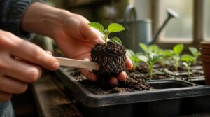loosen seedlings carefully loosen seedlings carefully