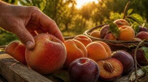 peaches, plums, and apricots peaches, plums, and apricots