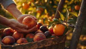 peaches, plums, and citrus peaches, plums, and citrus
