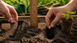 plant at proper depth plant at proper depth